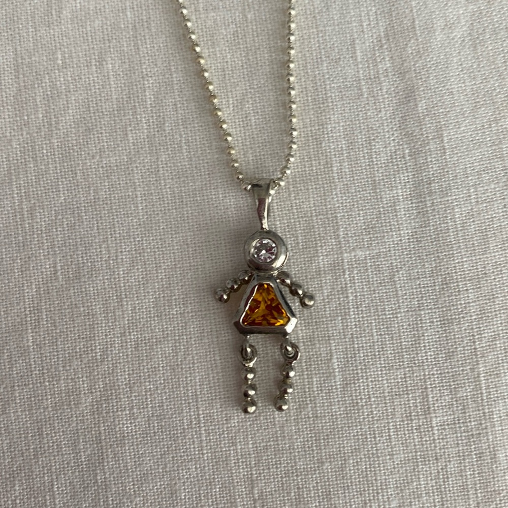 November birthday charm necklace
